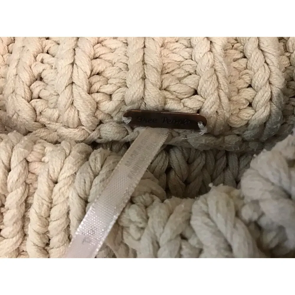 Free People My Only Sunshine Fisherman Sweater Women S Cream Chunky Knit Mock